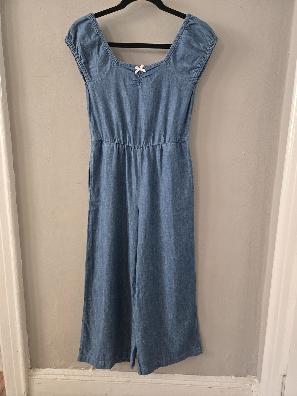 Old Navy Light Blue Chambray Wide-Leg Jumpsuit